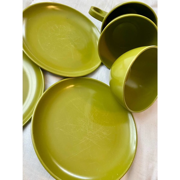 Vintage Dallas Ware Melamine Stackable Cups And Saucers set of 3 - Picture 6 of 8